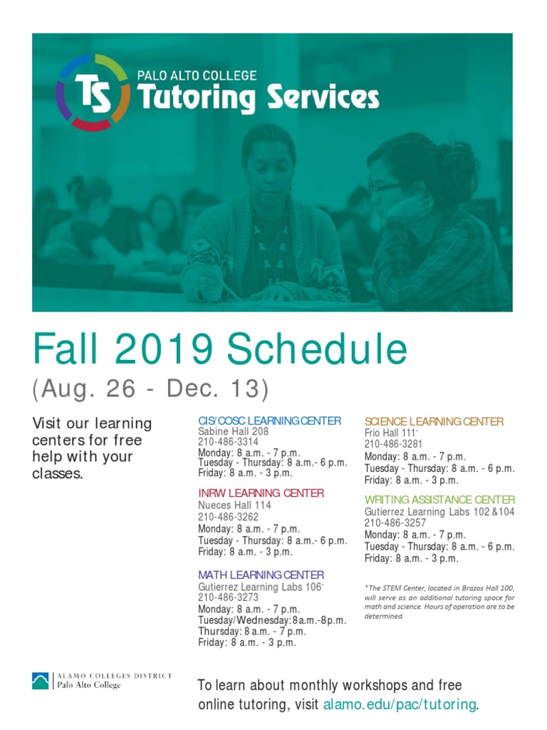 Tutoring Services and Brainfuse Flyer Fall 2019 | PDF | Learning