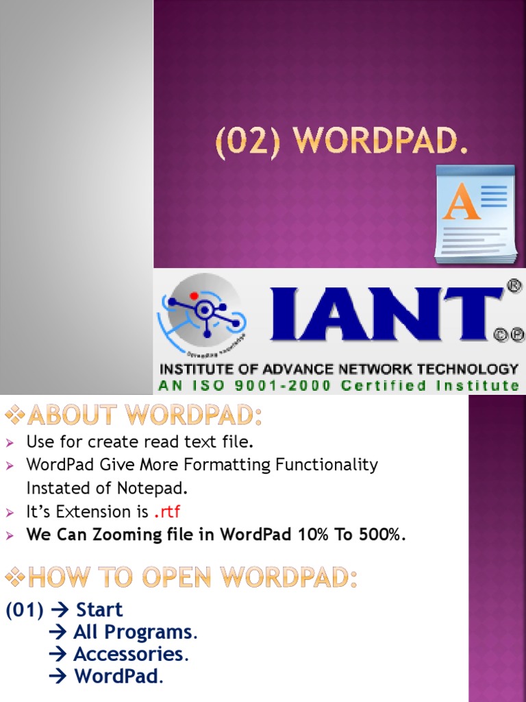 WordPad: Features and Usage Guide | PDF