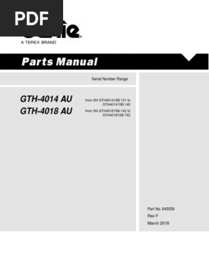 Manual de Partes Manipulador Telesco Pico ght4014 Genie