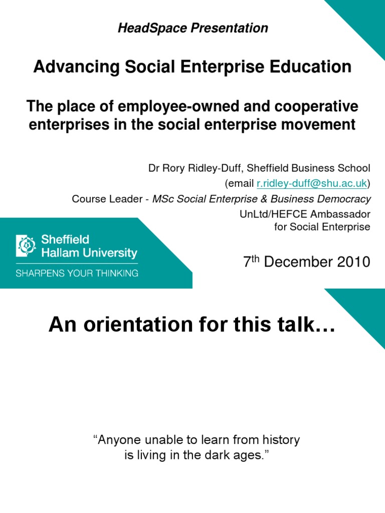 Advancing Social Enterprise Education: The Place of Employee-Owned ...