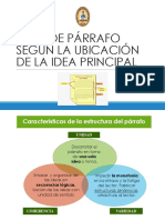 Tipos de párrafo según la ubicación de la idea principal