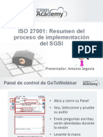 ISO 27001 Resumen Del Proceso de Implementacion Del SGSI Webinar Presentation Deck