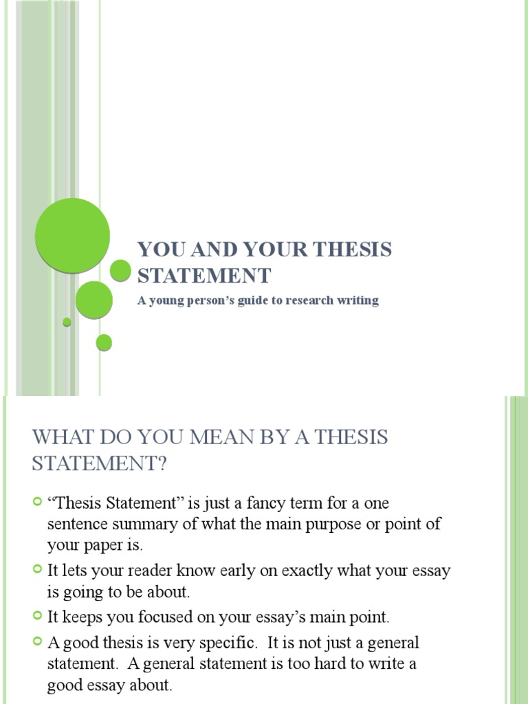 You and Your Thesis Statement | PDF | Essays | Thesis