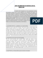 EL RETO DE SER UN MINISTRO DE MÚSICA EN EL SIGLO XXI