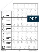 Numbers 1-20 Tracing worksheet-rows-FreeShip PDF