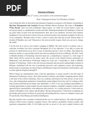 Cover Letter for BDMA