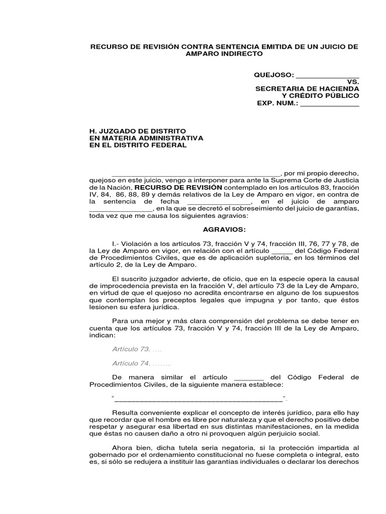 36 - Recurso de Revisión Contra Sentencia Emitida de Un Juicio de