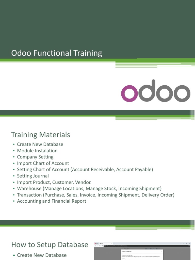 Odoo Functional Training Guide | PDF | Accounts Payable | Accounting