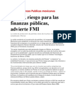 Noticia Finanzas Publicas Mexicanas