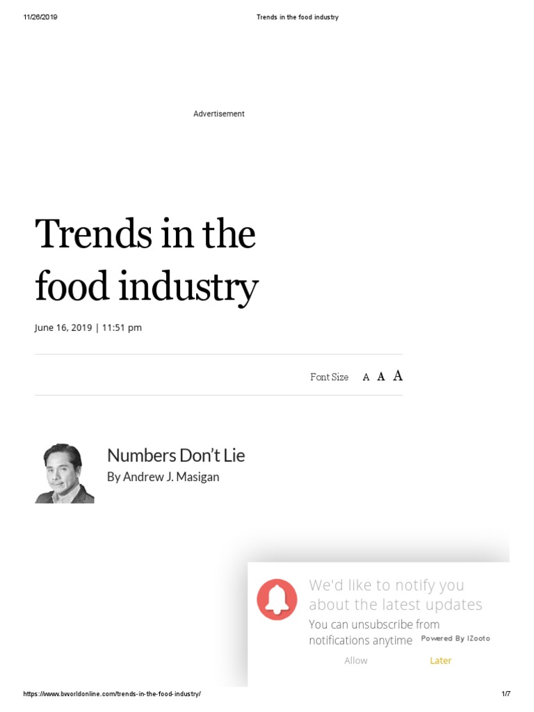 Food Industry Trends in the Philippines | PDF | Restaurants | Fast Food