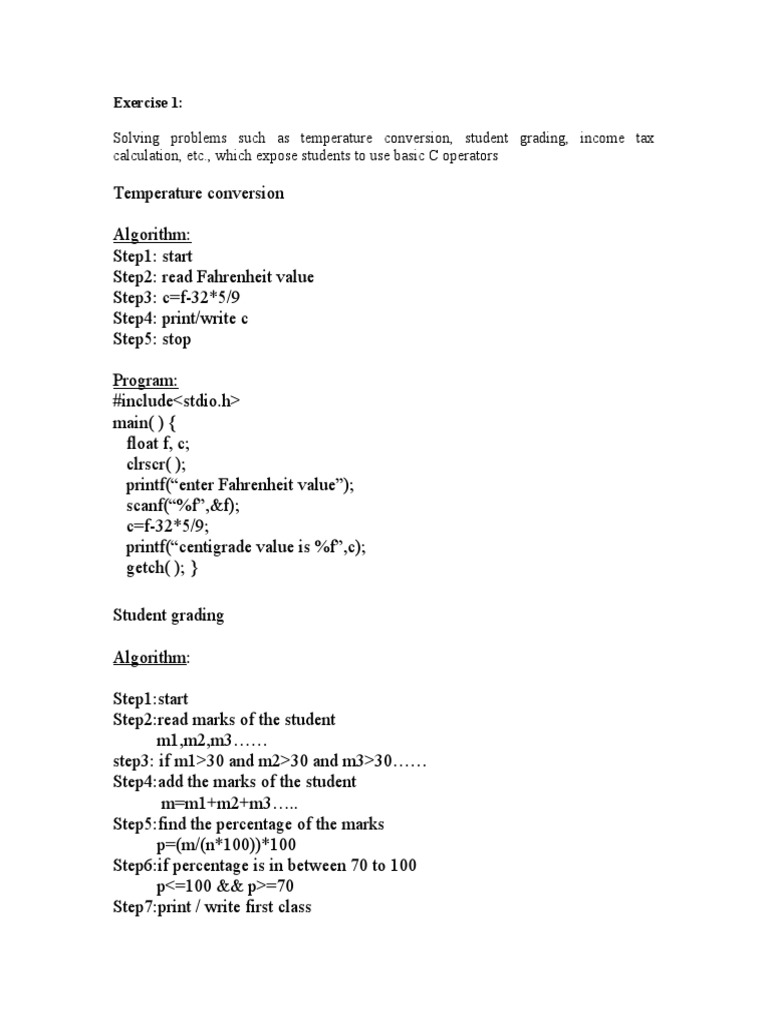 C Programming Exercises and Solutions | PDF | Matrix (Mathematics ...