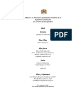 Menú Del Almuerzo Ofertado Por El Cuerpo Diplomático Al Presidente Medina