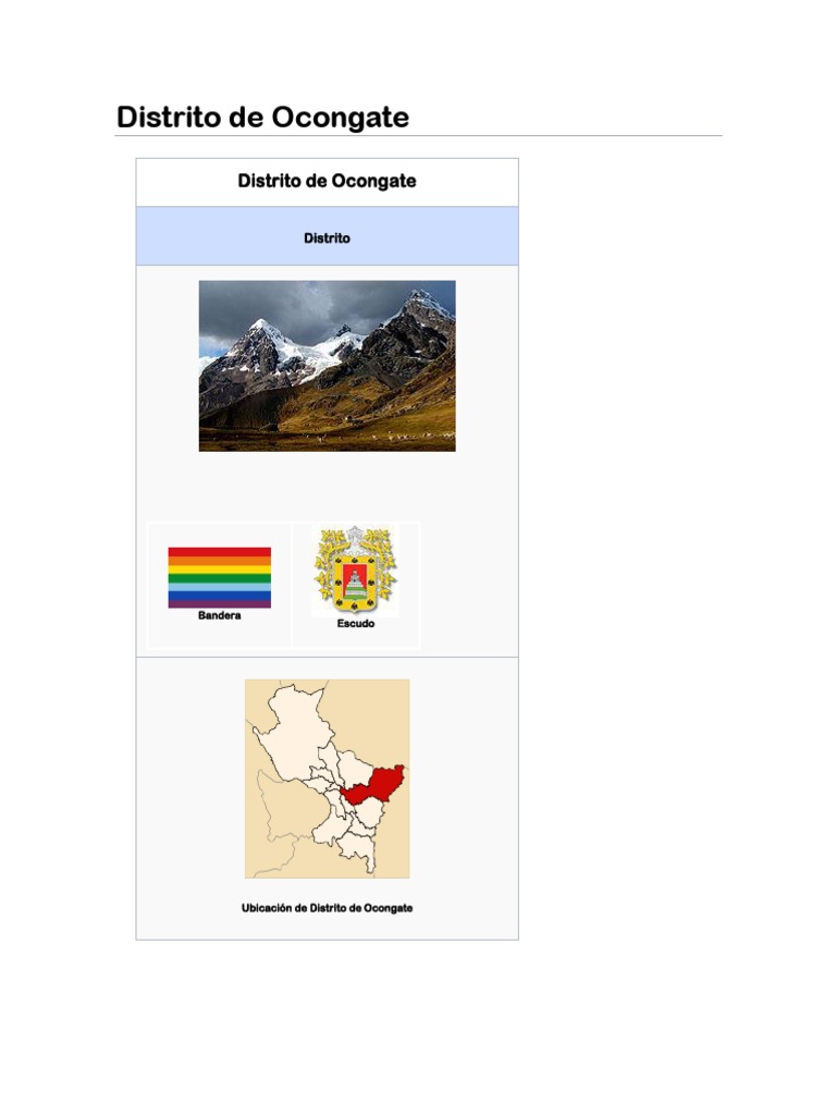 Distrito de Ocongate | PDF | América del Sur | America latina