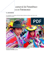 La danza carnaval de Patambuco