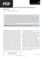 Cheung (2016) - How Methodological Features Affect Effect Sizes in Education