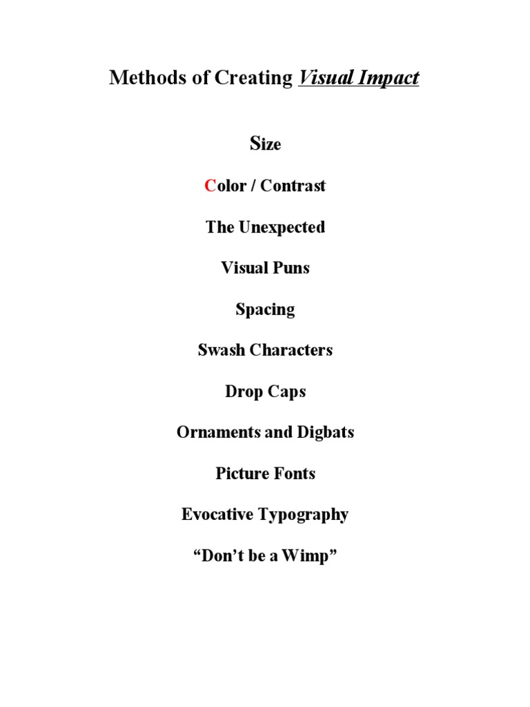 Methods of Creating Visual Impact | PDF | Art