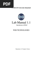 Lab Manual 1.1 Intro To HTML