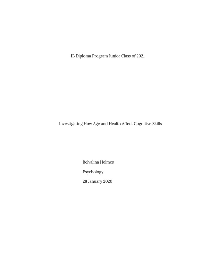 Age and Nutrition's Impact on Cognition | PDF | Dementia | Ageing