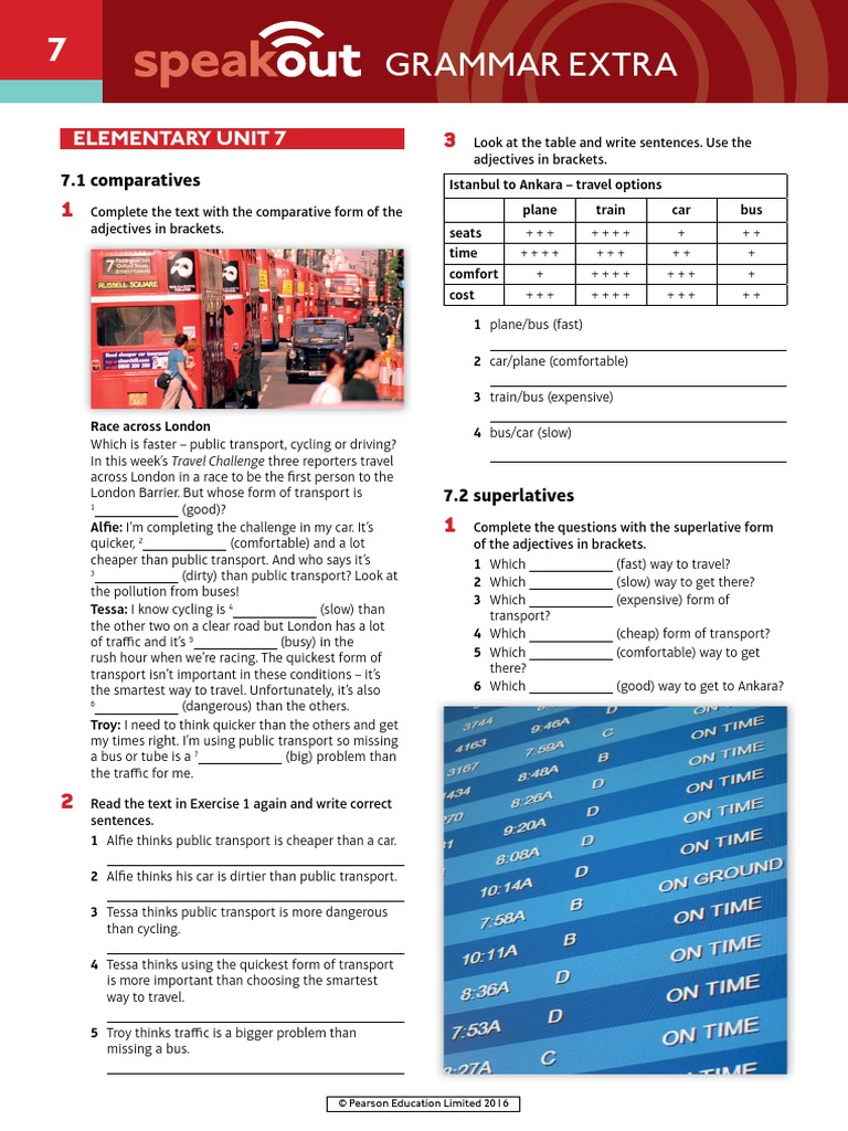 Speakout Grammar Extra Elementary Unit 7 | PDF | Public Transport | Bus