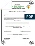 Certificate of Acceptance