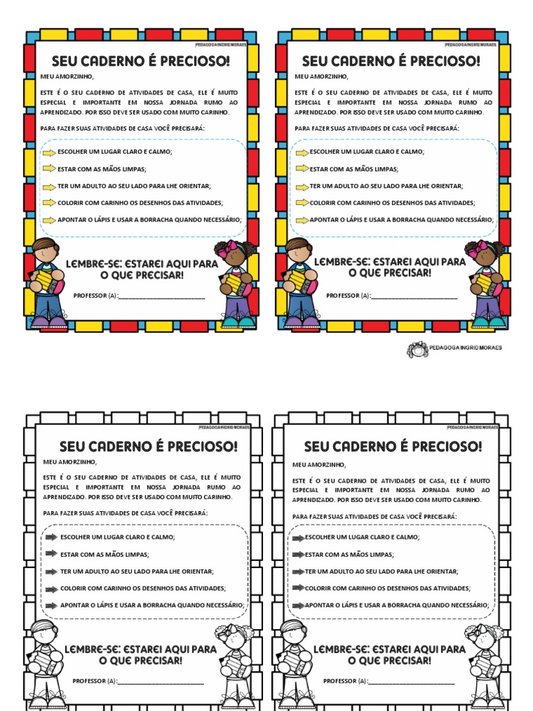Bilhete para Caderno de Dever de Casa | PDF | Science | Ciência e ...