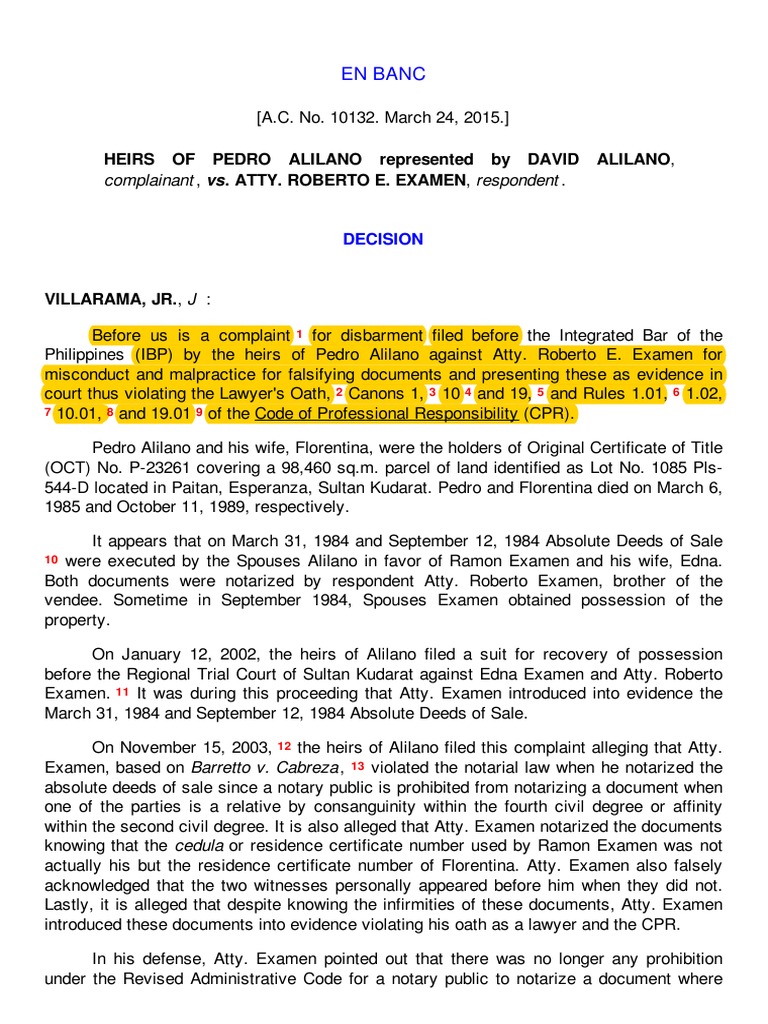 A Disciplinary Case Regarding Falsified Documents and the Violation of