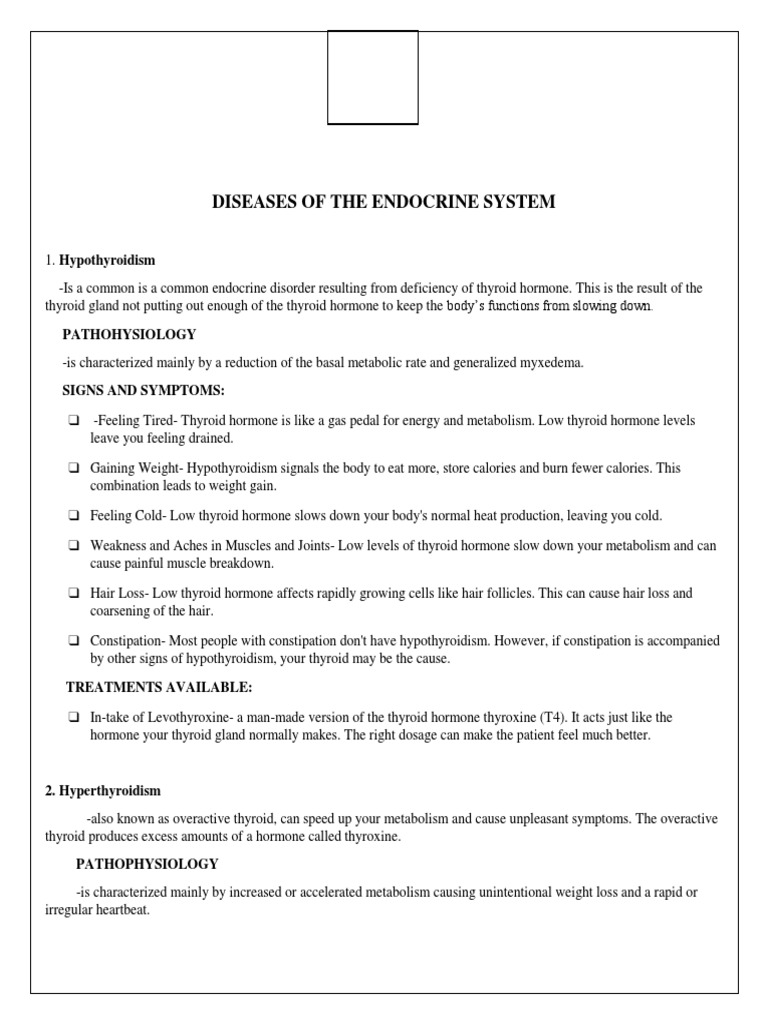Diseases of The Endocrine System | PDF | Hypothyroidism | Adrenal Gland