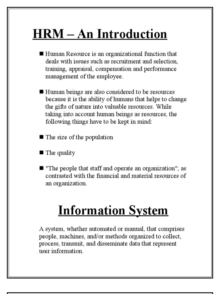 Human Resource Information System | PDF | Human Resource Management ...