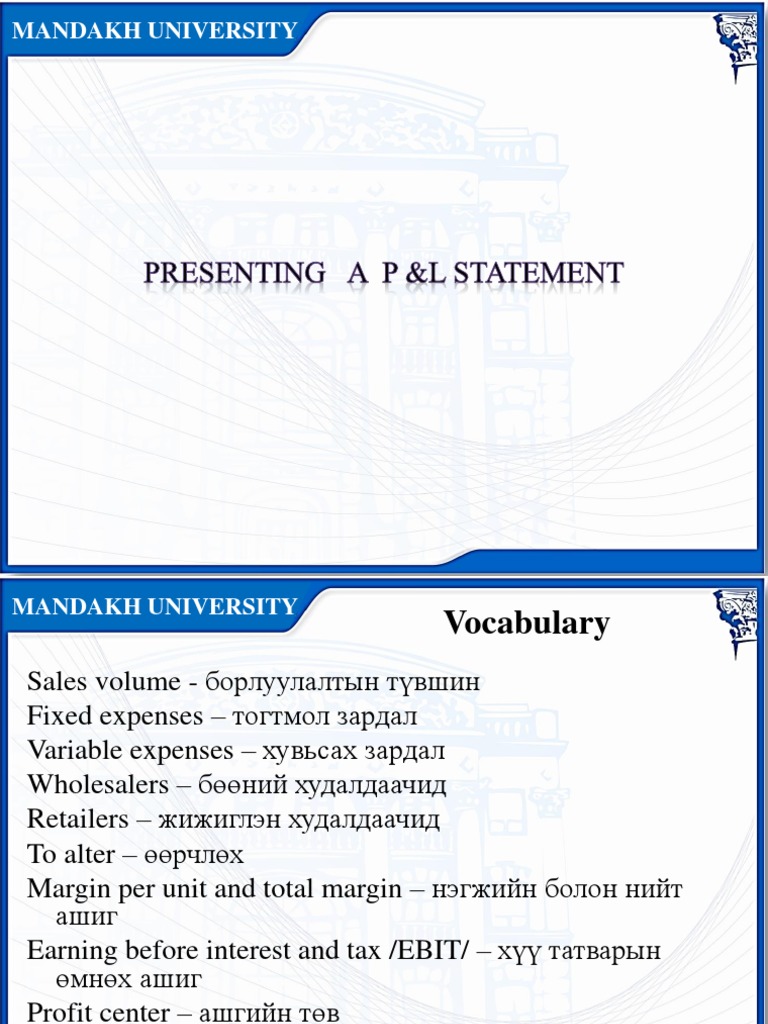 P&L Statement Overview for Managers | PDF