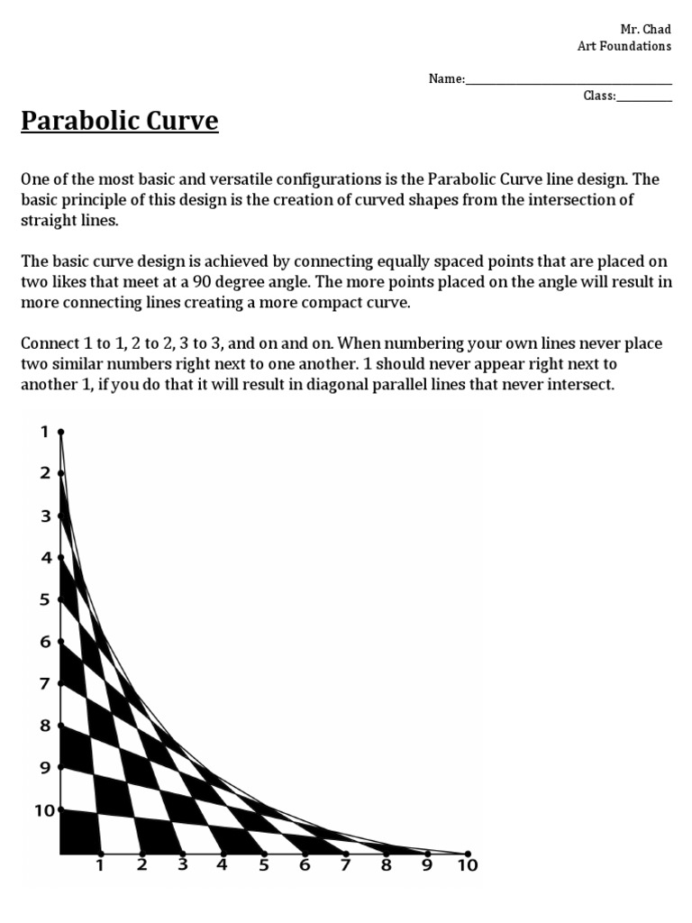 Parabolic Curve Worksheet PDF | PDF