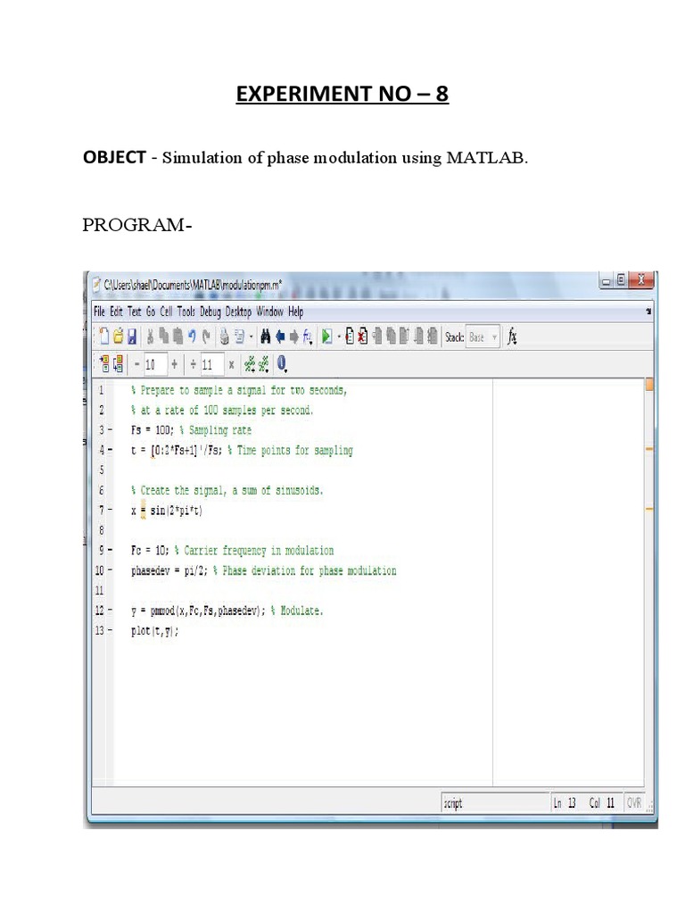 MATLAB Phase Modulation Guide | PDF