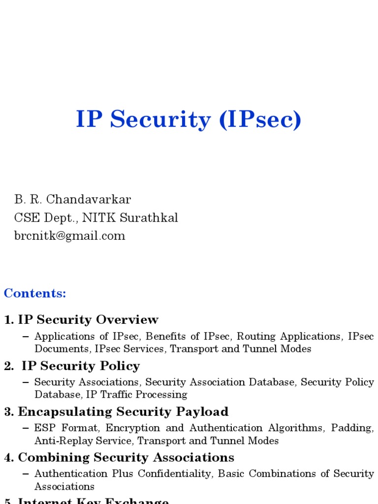 Overview of IPsec Security Features | PDF | Internet Protocols | I Pv6
