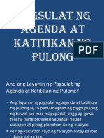 Pagsulat NG Agenda at Katitikan NG Pulong (Autosaved)