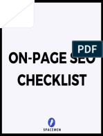 On Page SEO Checklist by Spacemen Digital Marketing (Growth Consultancy) in Bangalore