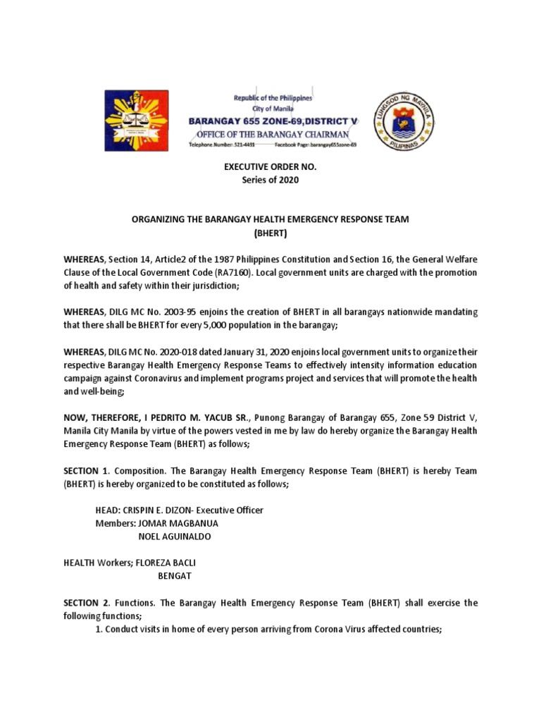 Executive Order (Bhert) PDF Public Sphere Government Information