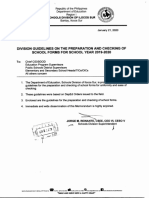 DM No. 023, S. 2020-Division Guidelines On The Preparation and Checking of School Forms For School Year 2019-2020