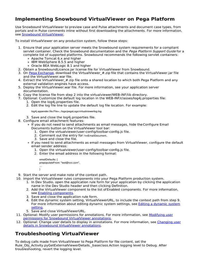 Implementing Snowbound VirtualViewer in Pega | PDF | Information ...