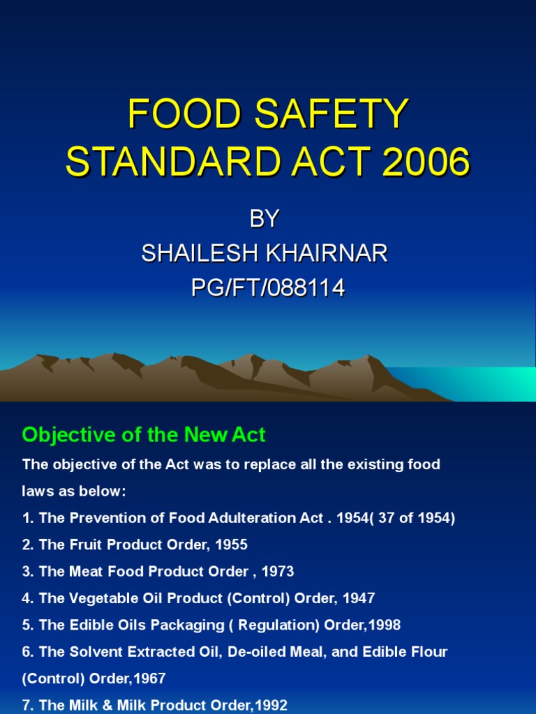 Food Safety Standard Act 2006 | PDF | Food Safety | Safety