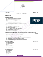 ICSE Class 4 Science Sample Paper