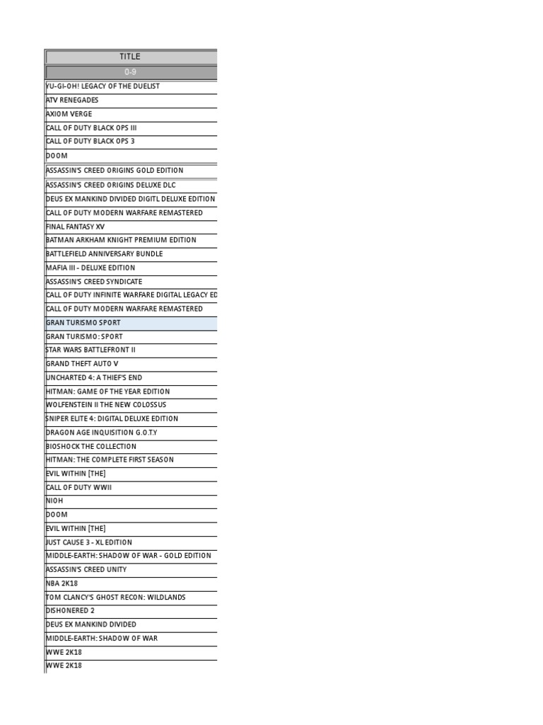 PS4, XBOX Game Torrents | PDF | Video Games | Leisure