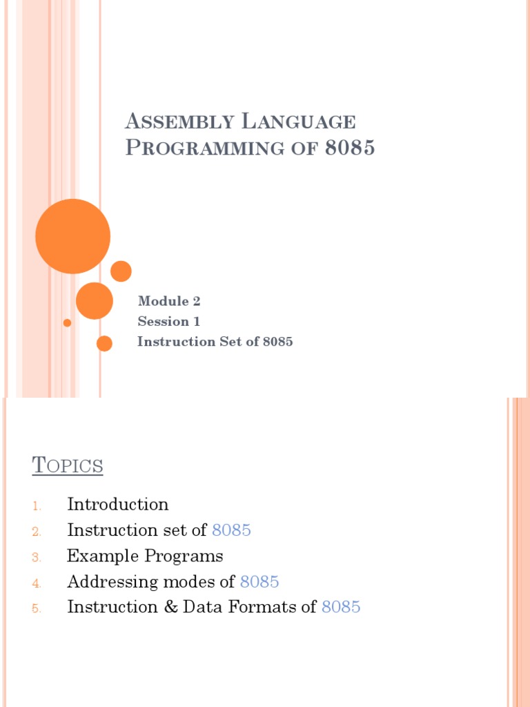 Assembly Language Programming 8085 | PDF | Assembly Language | Computer ...