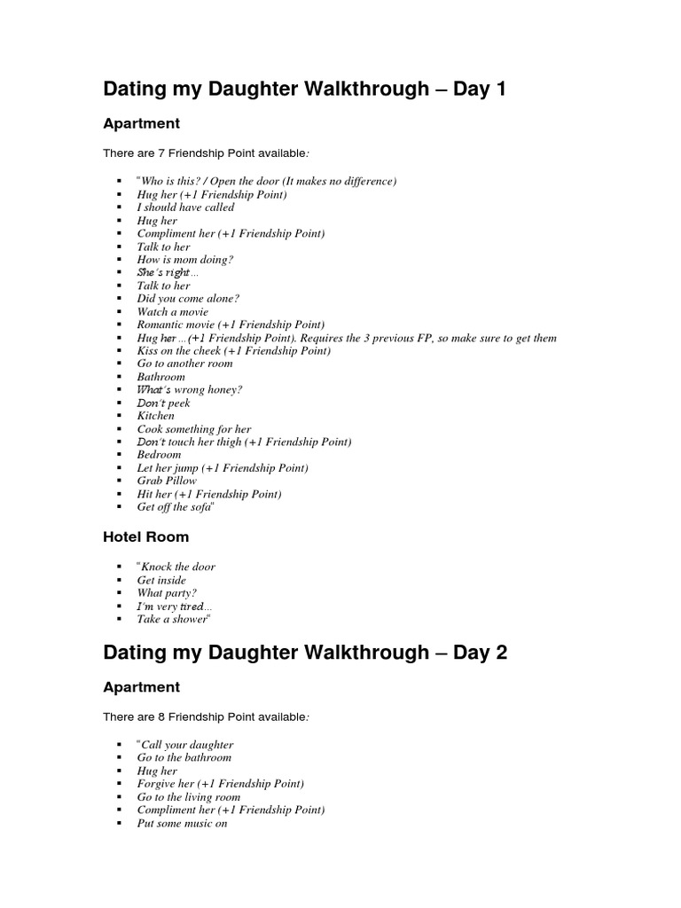 Dating My Daughter Walkthrough