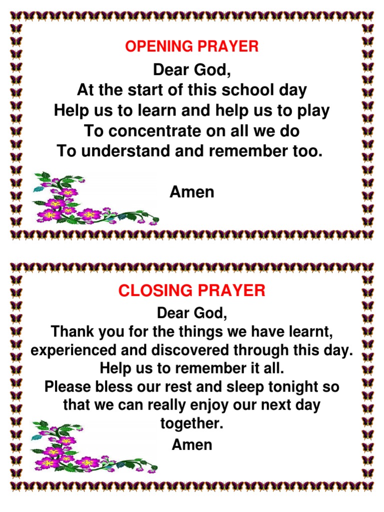 English Opening Prayer for Online Class College Student