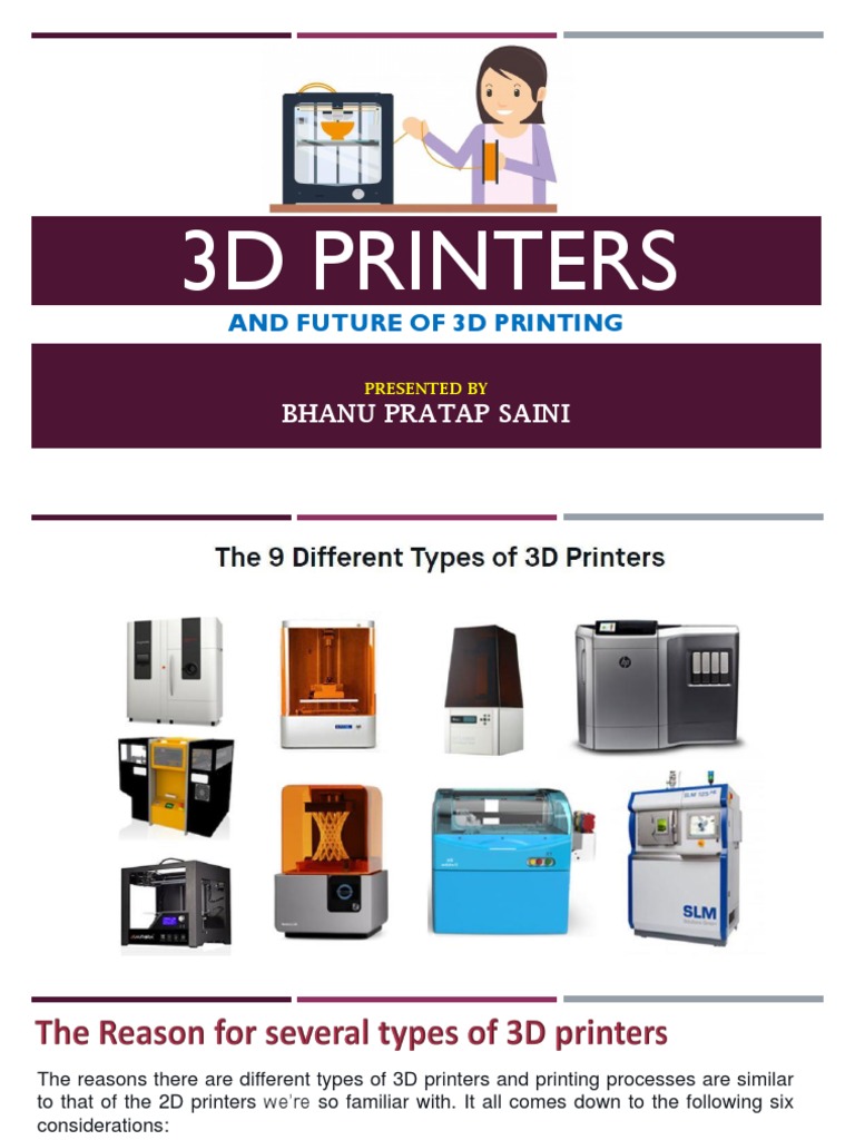 Types and Technologies of 3D Printers | PDF | 3 D Printing | Printer ...