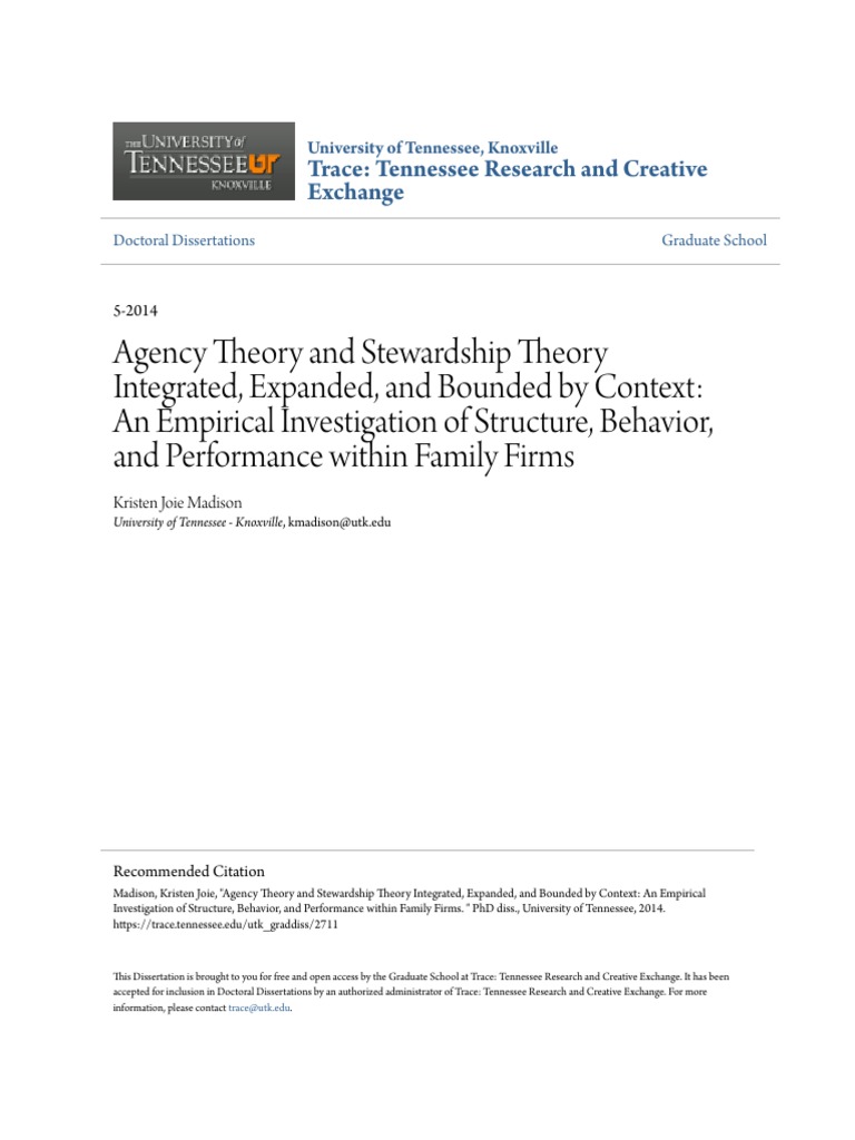 Agency Theory and Stewardship Theory Integrated Expanded and Bo PDF ...