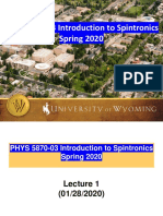 2020 - Introduction To Spintronics - L1