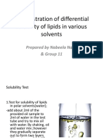 Demonstration of Differential Solubility of Lipids in Various