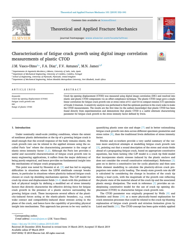 1-CTOD Análisis de Imagenes PDF | PDF | Fracture | Fatigue (Material)