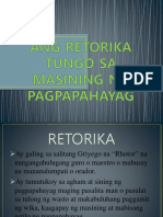 Ang Retorika Tungo Sa Masining Na Pagpapahayag