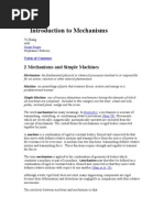 Introduction To Mechanisms: 2 Mechanisms and Simple Machines